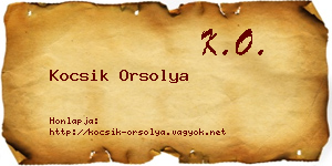 Kocsik Orsolya névjegykártya